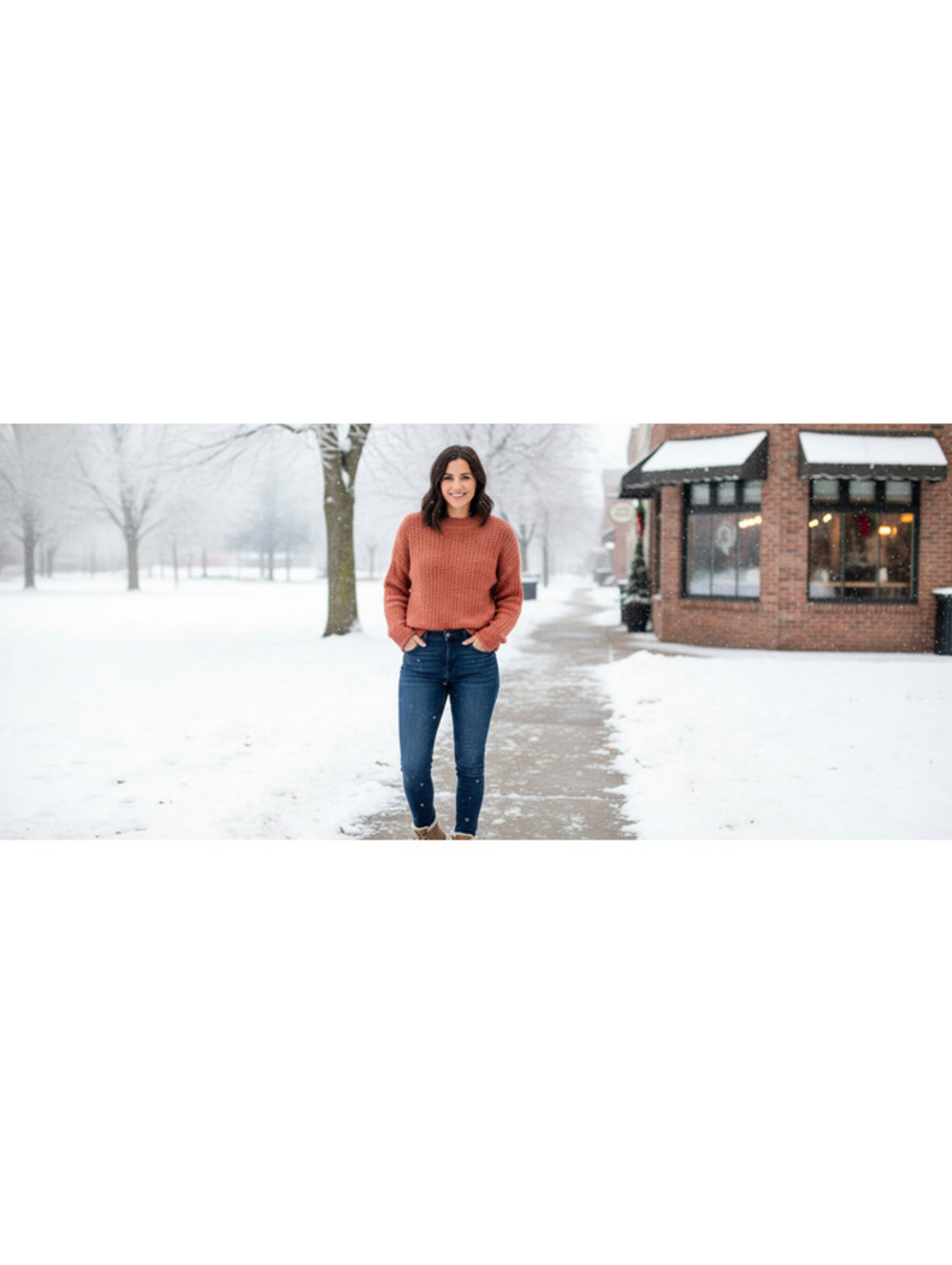 Universal Thread Women's Rust Orange Knit Pullover Sweater, Size S